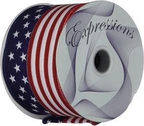 img 2 attached to Craig Bachman Imports Red, White, Blue Stars/Stripes Ribbon - 2.5&#34; x 10yd: Multicolor Patriotic Ribbon