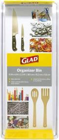 img 2 attached to 🗄️ Glad Plastic Drawer Storage Tray - Versatile Heavy-Duty Organizer for Home, Kitchen, Bath, Bedroom, and Office - Non-Slip Feet and Clear Design for Easy Organization - 15x6 Size