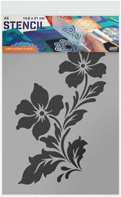 img 3 attached to QBIX Wildflowers A5 Flower Stencil - Two Flowers - Reusable Kids Friendly DIY Stencil for Painting, Baking, Crafts, Wall, Furniture