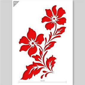 img 4 attached to QBIX Wildflowers A5 Flower Stencil - Two Flowers - Reusable Kids Friendly DIY Stencil for Painting, Baking, Crafts, Wall, Furniture