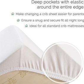 img 2 attached to 🛏️ Natemia Organic Turkish Cotton Fitted Crib Sheets - Pack of 2 - 28 X 52 - Standard Crib and Toddler Mattress Size - Silky Soft, Hypoallergenic