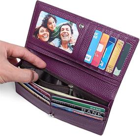 img 2 attached to RFID Blocking Ultra Slim Real Leather Credit Card Holder Clutch Wallet for Women