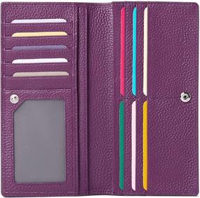 img 4 attached to RFID Blocking Ultra Slim Real Leather Credit Card Holder Clutch Wallet for Women