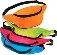 pack of 12 bedwina neon fanny packs - adjustable waist bags for kids, women, and men | 13 inch cute & fashionable fanny packs logo