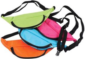 img 1 attached to Pack of 12 Bedwina Neon Fanny Packs - Adjustable Waist Bags for Kids, Women, and Men | 13 Inch Cute & Fashionable Fanny Packs