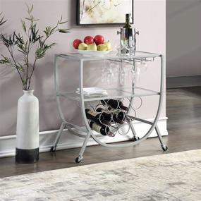 img 4 attached to 🛒 FirsTime & Co. Silver Catalina Rounded Bar Cart: Stylish Metal Cart, 29.25 x 16 x 29.75 inches