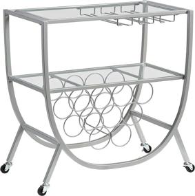 img 3 attached to 🛒 FirsTime & Co. Silver Catalina Rounded Bar Cart: Stylish Metal Cart, 29.25 x 16 x 29.75 inches