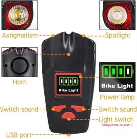 img 3 attached to 🚲 Highly Efficient USB Rechargeable Bike Lights with 1000 Lumens Headlight and Tail Light Set - Complete with Bike Bell Horn - Water Resistant - Universal Fit for All Bicycles, Hybrid, Road, MTB