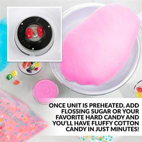 img 1 attached to 🍭 Nostalgia Classic Retro Countertop Cotton Candy Maker - Hard and Sugar Free, Aqua - Includes 2 Reusable Cones and Scoop