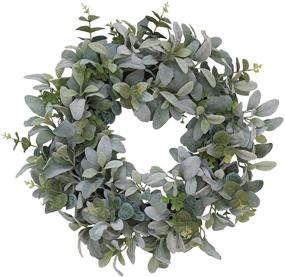 img 3 attached to Puleo International 22-inch Flocked Lambs Ear Wreath, Green (1522-W22) - Artificial Décor for Enhanced SEO