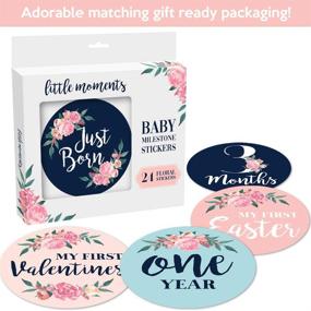 img 3 attached to Floral Baby Monthly Stickers: Newborn Girl Milestone Stickers for Baby Girl Growth