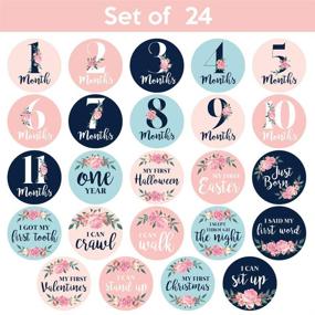 img 2 attached to Floral Baby Monthly Stickers: Newborn Girl Milestone Stickers for Baby Girl Growth