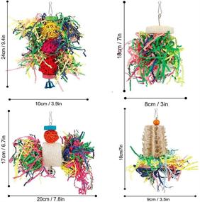 img 3 attached to 🦜 LovyocoCo Bird Toys - Bird Shredding Foraging Toys for Parakeets with Chewing Hanging Toy, Shredded Paper, Cage Accessories, Bird Rope Perch - Ideal for Conures, Cockatiels, Budgies, Lovebirds, Parrotlets