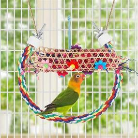 img 1 attached to 🦜 LovyocoCo Bird Toys - Bird Shredding Foraging Toys for Parakeets with Chewing Hanging Toy, Shredded Paper, Cage Accessories, Bird Rope Perch - Ideal for Conures, Cockatiels, Budgies, Lovebirds, Parrotlets