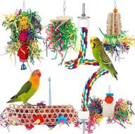 🦜 lovyococo bird toys - bird shredding foraging toys for parakeets with chewing hanging toy, shredded paper, cage accessories, bird rope perch - ideal for conures, cockatiels, budgies, lovebirds, parrotlets logo