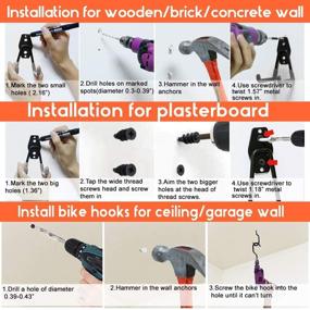 img 1 attached to 🔧 Maximize Garage Space with 14-Pack Heavy Duty Steel Wall Mount Utility Hooks - Organize Ladders, Bicycles, Power Tools & More!