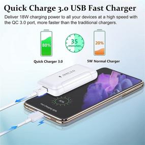 img 3 attached to 🔌 Costyle Slim Flat USB Wall Charger: 2 Pack, 18W GaN Tech Fast Charge 3.0, Foldable Plug, Compatible for Samsung Galaxy S10 S9, iPhone 11 Xs XR X, Wireless Charger (White)