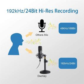 img 3 attached to High-Quality USB Streaming Podcast PC Microphone Kit - Professional Computer Mic with 192kHz/24bit Studio Cardioid Condenser, Sound Card, Desktop Stand, Shock Mount, and Pop Filter - Ideal for Skype, YouTubers, and Content Creators (Black)