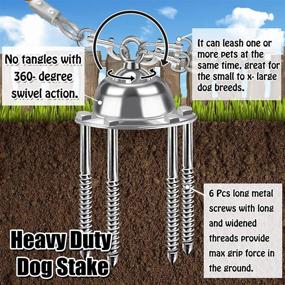 img 1 attached to Highland Farms Select 360° Swivel Dog Tie Out Stake - Heavy Duty 🐾 Rust Proof Yard Anchor for 1000Lbs Pull Force - Ideal for Camping & Outdoor Use