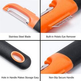 img 3 attached to 🍊 Vila Swivel Peeler: Efficiently Peel and Skin Vegetables & Fruits with Unique Edge Technology - Comfortable Grip, Orange Color