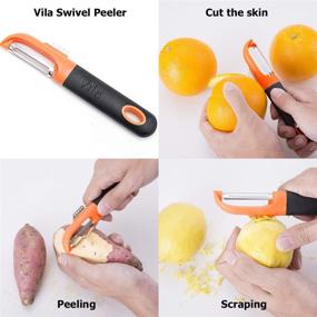 img 1 attached to 🍊 Vila Swivel Peeler: Efficiently Peel and Skin Vegetables & Fruits with Unique Edge Technology - Comfortable Grip, Orange Color