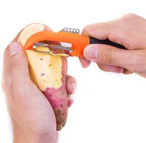 img 4 attached to 🍊 Vila Swivel Peeler: Efficiently Peel and Skin Vegetables & Fruits with Unique Edge Technology - Comfortable Grip, Orange Color