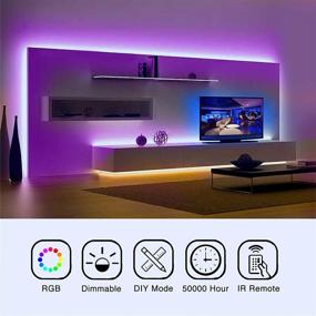 img 1 attached to 🌈 32.8FT RGB Led Strip Lights for Bedroom - Color Changing Led Lights with Remote Controller for Home, Party, TV, DIY Decoration