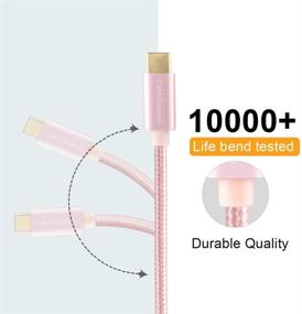 img 1 attached to 💪 Short 6 inch USB C to USB Cable - Durable, Fast Charging, 3A, 480Mbps Data Transfer - Ideal for Power Bank, Stylus Pen, S21, S20, Pixel, GoPro Hero - Rose Gold, 0.15m