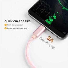 img 2 attached to 💪 Short 6 inch USB C to USB Cable - Durable, Fast Charging, 3A, 480Mbps Data Transfer - Ideal for Power Bank, Stylus Pen, S21, S20, Pixel, GoPro Hero - Rose Gold, 0.15m