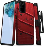 📱 zizo bolt series for galaxy s20 plus case - red: kickstand holster lanyard included logo