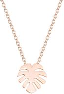 🌴 stylish stainless steel palm leaf necklace: exquisite tropical pendant jewelry for women, ideal gift for beach vacations logo