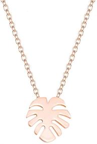 img 2 attached to 🌴 Stylish Stainless Steel Palm Leaf Necklace: Exquisite Tropical Pendant Jewelry for Women, Ideal Gift for Beach Vacations