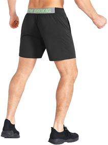 img 1 attached to 🏋️ BROKIG Men's Lightweight Gym Shorts with Pockets - Quick Dry Running Athletic Workout Shorts for Men: Boost Your Fitness Performance!