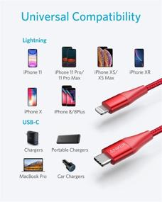 img 2 attached to 🔴 Anker USB C to Lightning Cable: MFi Certified Powerline+ II Nylon Braided Cable for iPhone 13 Pro Max and More – Red