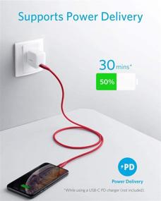 img 3 attached to 🔴 Anker USB C to Lightning Cable: MFi Certified Powerline+ II Nylon Braided Cable for iPhone 13 Pro Max and More – Red