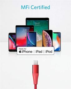 img 1 attached to 🔴 Anker USB C to Lightning Cable: MFi Certified Powerline+ II Nylon Braided Cable for iPhone 13 Pro Max and More – Red