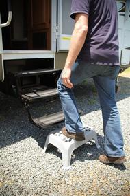 img 1 attached to 🪜 Camco Durable Large Step Stool - Slip-Resistant, Lightweight, and Sturdy - Ideal for RVs, Trailers, and Trucks - 400 lb. Capacity - Gray (43470)
