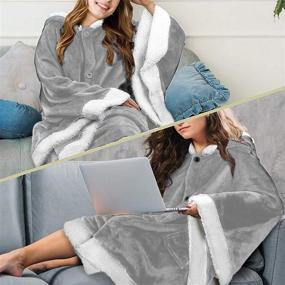 img 1 attached to Bafeil Wearable Blanket Sweatshirt Oversized Bedding in Blankets & Throws