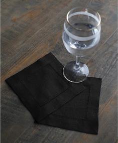 img 3 attached to 🥂 Hemstitch Cocktail Napkins by Solino Home