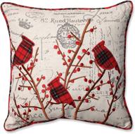 🎄 pillow perfect 552989 holiday embroidered cardinals throw pillow - festive red and grey design for your living space logo