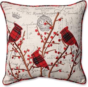 img 3 attached to 🎄 Pillow Perfect 552989 Holiday Embroidered Cardinals Throw Pillow - Festive Red and Grey Design for Your Living Space