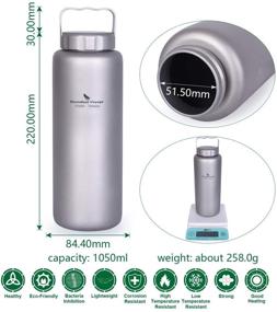 img 2 attached to 🚰 iBasingo Titanium Water Bottle: Leak-Proof, Wide Mouth, Ideal for Outdoor Activities - Hiking, Climbing, Running