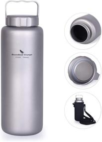 img 3 attached to 🚰 iBasingo Titanium Water Bottle: Leak-Proof, Wide Mouth, Ideal for Outdoor Activities - Hiking, Climbing, Running