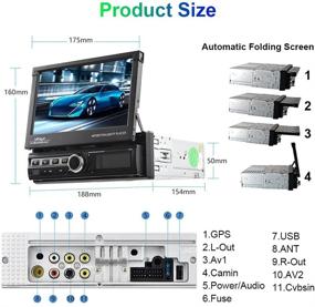 img 3 attached to Штатная автомагнитола Hikity с сенсорным дисплеем 7 дюймов, с возможностью складывания.