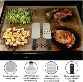 img 2 attached to 14-Piece Griddle Accessories Kit - Stainless Steel Grill Set with Cleaning Tools - Professional Outdoor Flat Top Grilling Hibachi Spatula Set - Teppanyaki BBQ Tools by GOLOHO