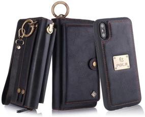 img 4 attached to 📱 Petocase iPhone XS Max Wallet Case – Stylish Multi-Functional PU Leather Clutch with 13 Card Slots and Cash Purse – Magnetic Detachable Wristlets – Full Protection for Apple iPhone 10S Max 6.5" – Black