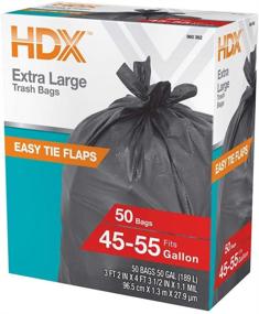 img 4 attached to HDX Black Trash 50 Count Packaging