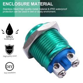 img 3 attached to Twidec / 16Mm Waterproof Green Metal Shell Momentary Raised Top Push Button Switch 3A/12~250V SPST 1NO Start Button For Car Modification Switch（Quality Assurance For 1 Years） M-16-G-G