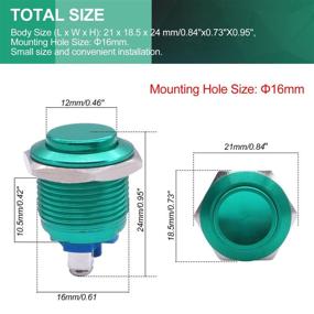 img 2 attached to Twidec / 16Mm Waterproof Green Metal Shell Momentary Raised Top Push Button Switch 3A/12~250V SPST 1NO Start Button For Car Modification Switch（Quality Assurance For 1 Years） M-16-G-G