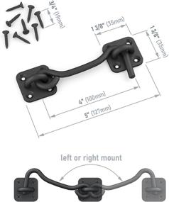 img 3 attached to 🔒 Tibres - Heavy Duty Wrought Iron Barn Door Latch/Gate Hook Lock - Hook and Eye Latch for Sliding Door Shed Garage - Black